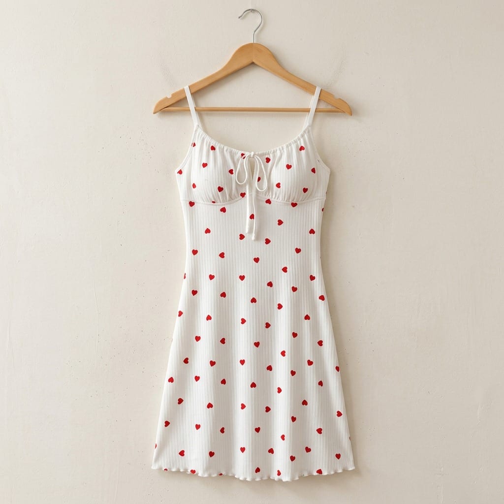 The Viola Ribbed Nightgown, on a wooden hanger